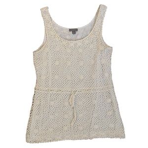 Ann Taylor | Womens Lined White Crochet Tank Top Size S Small